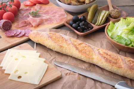 cooking italian sandwichの写真素材