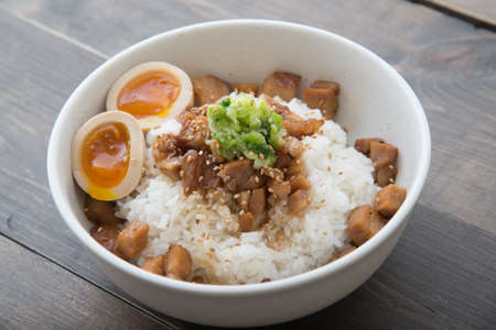 japanese grilled pork rice bowlの写真素材