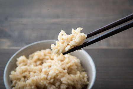 brown riceの写真素材