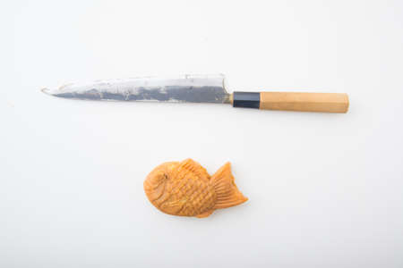 taiyaki with sashimi knifeの写真素材
