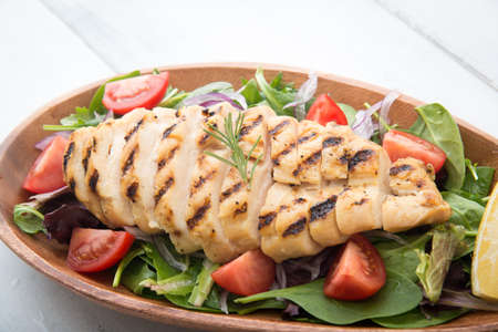 grilled chicken saladの写真素材