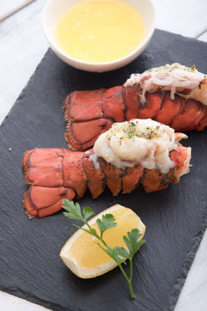 grilled lobster tailの写真素材