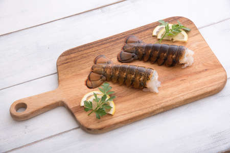 lobster tail on plateの写真素材