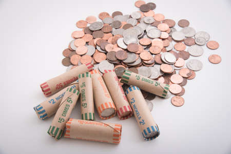 american coin rollsの写真素材