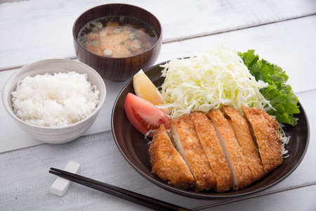 japanese pork cutletの写真素材