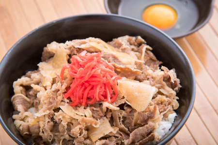 japanese beef rice bowlの写真素材