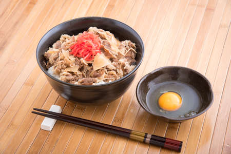 japanese beef rice bowlの写真素材