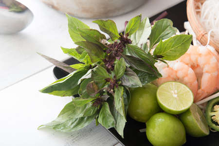 ingredients of vietamese pho noodleの写真素材