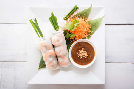 vietnamese summer rollの写真素材