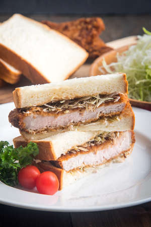 katsu-sand, japanese pork cutlet sandwichの写真素材