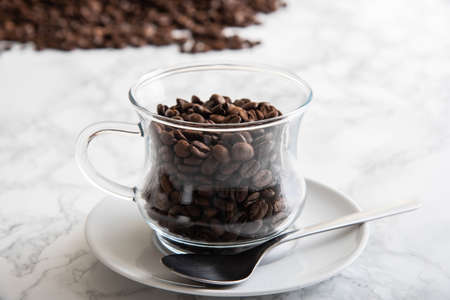 coffee bean in glass cup