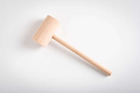 isolated wood hammmer for crab crackingの写真素材