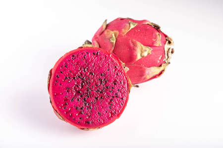 red dragon fruite on white backgroundの写真素材