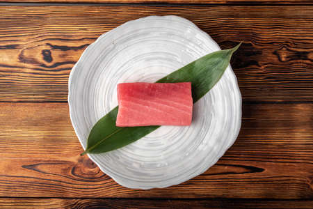 japanese raw tuna sashimi blockの写真素材
