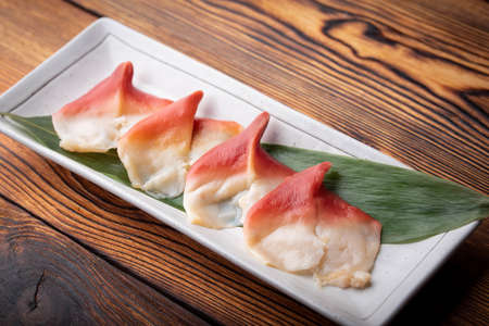 hokkigai, japanese surf clam for sushiの写真素材