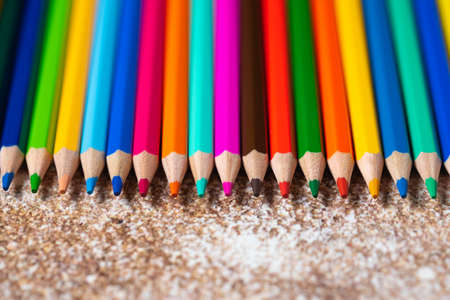 color pencils background with copyspaceの写真素材