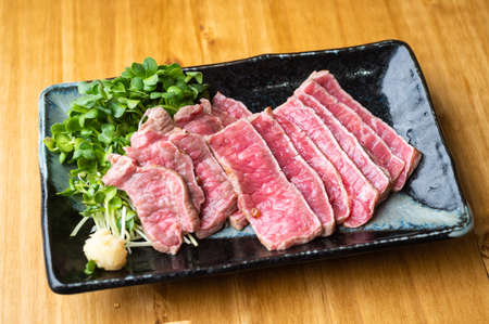 Tataki, japanese seared beef sashimiの写真素材