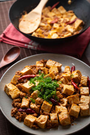 mapo tofu. traditional spicy chinese foodの写真素材