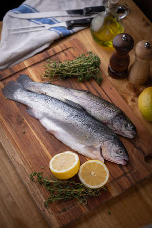 fresh trout with lemon and herb