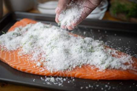 salmon gravlax, scandinavian cured foodの写真素材