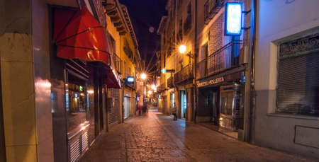 Streets of Segovia at night.の写真素材