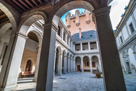 Courtyard of the castle Alcazar in Segovia.