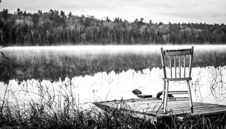 Early October morning on the Lake in Chalk River.の写真素材