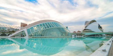 Valencia, Spain, 7 November 2013, The Hemisferic in the City of Arts and Sciences of Valencia - awaiting arrivals.  Professionals of the logistics sector attending the commemoration of   the 20th anniversary of Diario del Puerto at the futuristic buildingのeditorial素材