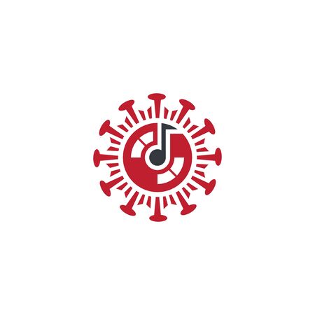 music and virus logo vector designのイラスト素材
