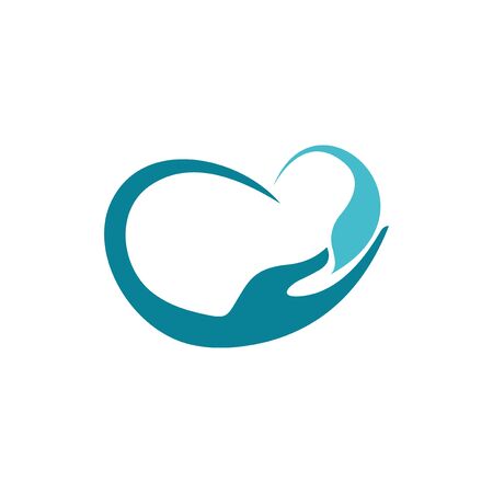 hand and love logo vectorのイラスト素材