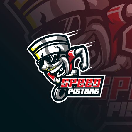 piston mascot logo design vector with modern illustration concept style for badge, emblem and tshirt printing.のイラスト素材