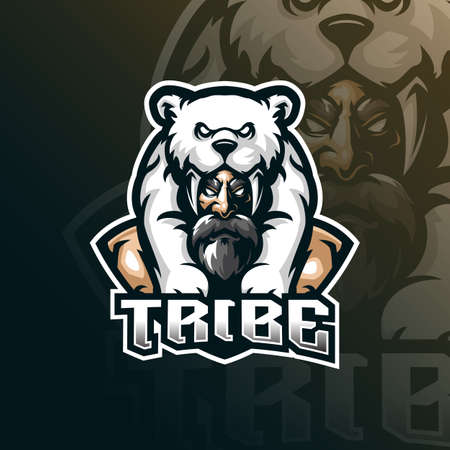 tribe mascot logo design vector with modern illustration concept style for badge, emblem and tshirt printing. tribe illustration for sport team.のイラスト素材
