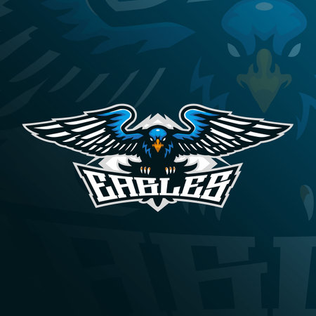 eagles mascot logo design vector with modern illustration concept style for badge, emblem and t shirt printing. eagles illustration for sport and esport team.のイラスト素材