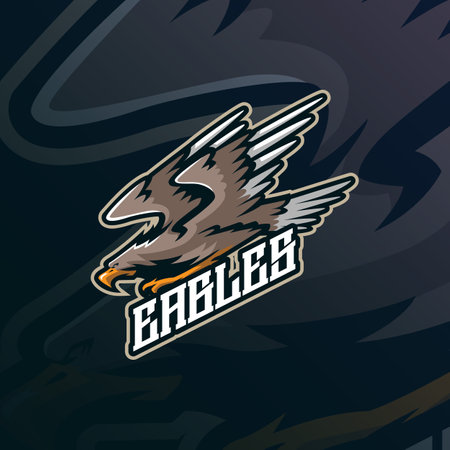 Eagles mascot logo design vector with modern illustration concept style for badge, emblem and t shirt printing. Eagles illustration for sport and esport team.のイラスト素材