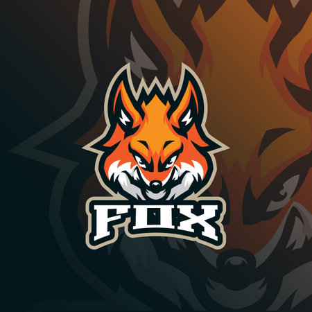 Fox mascot logo design vector with modern illustration concept style for badge, emblem and t shirt printing. Fox head illustration for sport team.のイラスト素材