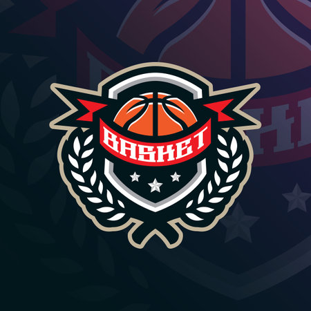 Basketball mascot logo design vector with modern illustration concept style for badge, emblem and t shirt printing. Basketball badge illustration.のイラスト素材
