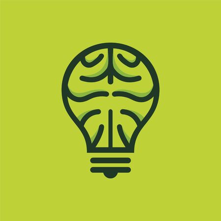logo design brain bulb vectorのイラスト素材