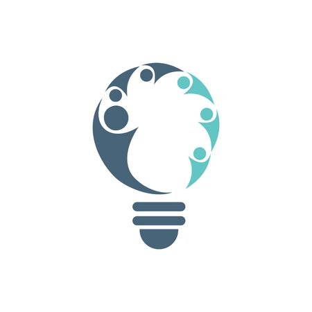 logo design people bulb vectorのイラスト素材