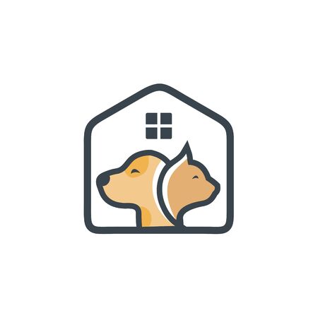 logo design care dog and cat vectorのイラスト素材