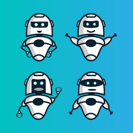logo design set robot vectorのイラスト素材