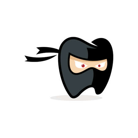 logo design mascot dental ninja vectorのイラスト素材