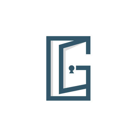 logo design door line vectorのイラスト素材