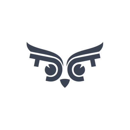 logo design owl eye icon vectorのイラスト素材