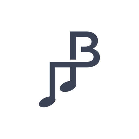 logo design letter B music vectorのイラスト素材