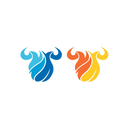 logo design bull water vectorのイラスト素材