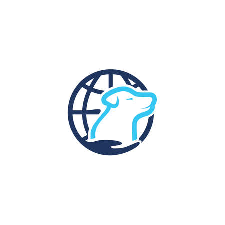 logo design dog world vectorのイラスト素材