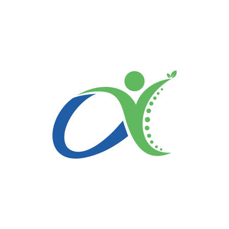 alpha chiropractic, letter a logo design vectorのイラスト素材