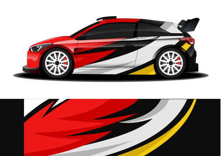 Car decal wrap design vector abstract strip for Company car wrap, sticker, and decalのイラスト素材