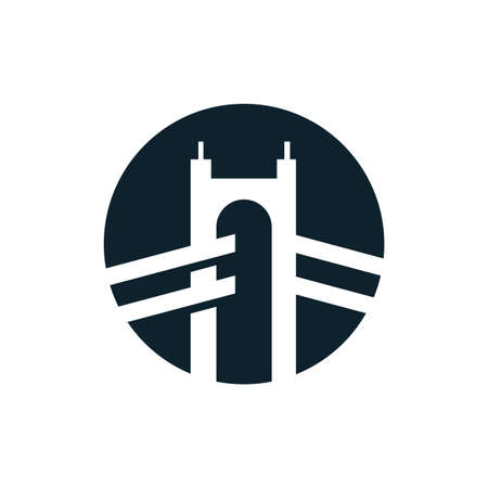 logo design line bridge abstract vectorのイラスト素材