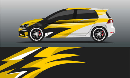 Car decal wrap design vector. abstract stripe racing  for livery, vehicle, rally, race, car.のイラスト素材